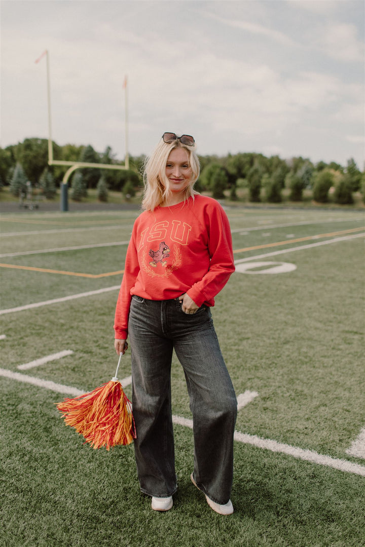Retro Sport x Blond Genius - Iowa State 'ISU' Crewneck Sweatshirt in Vintage Cardinal