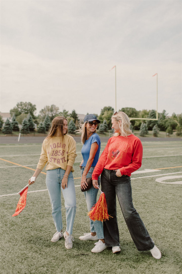 Retro Sport x Blond Genius - Iowa State 'ISU' Crewneck Sweatshirt in Vintage Cardinal