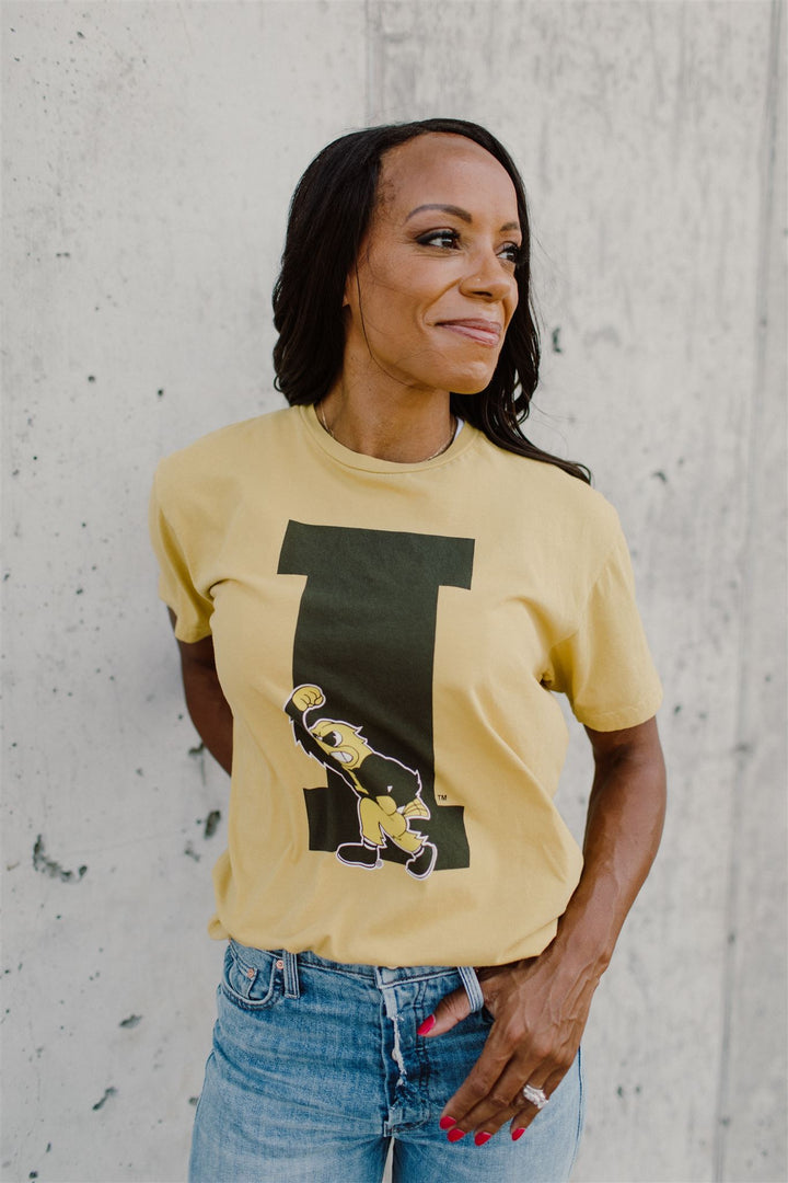 Retro Sport - University of Iowa 'I' Tee in Gold