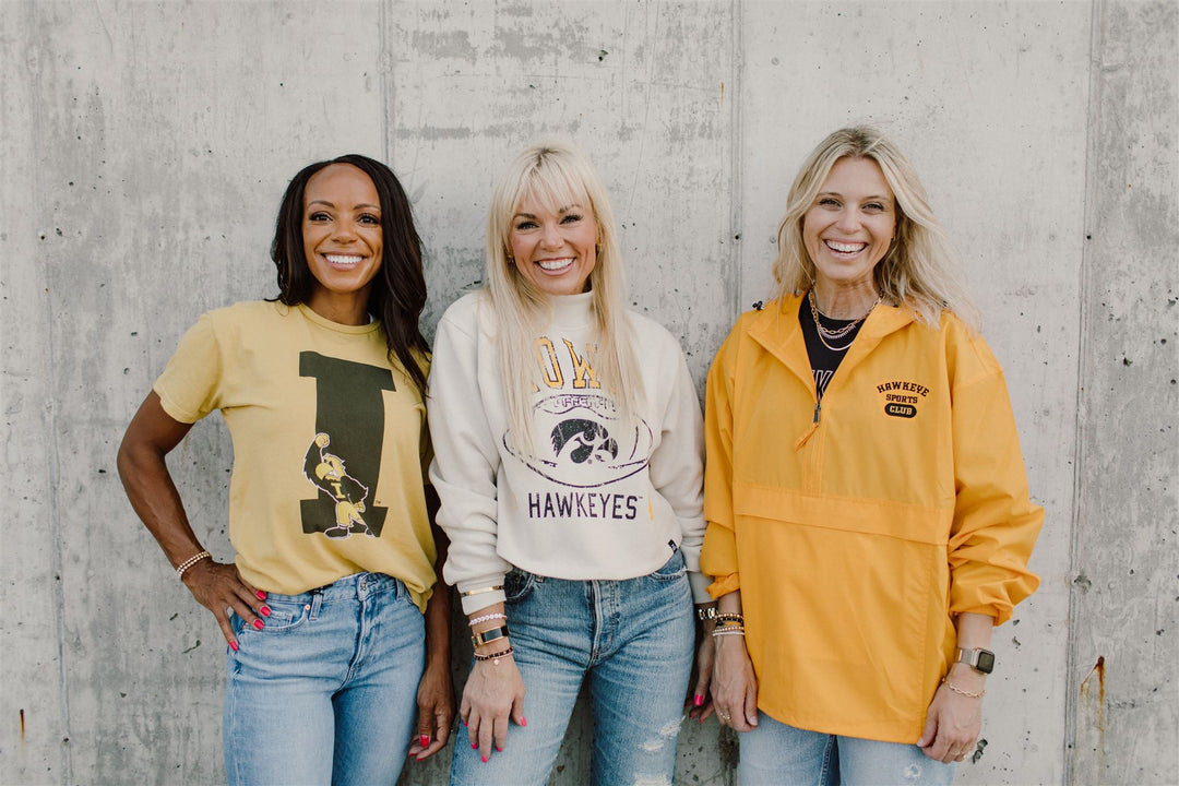 Gameday Social - Hawkeyes Hand Drawn Football Ivory Mock Neck