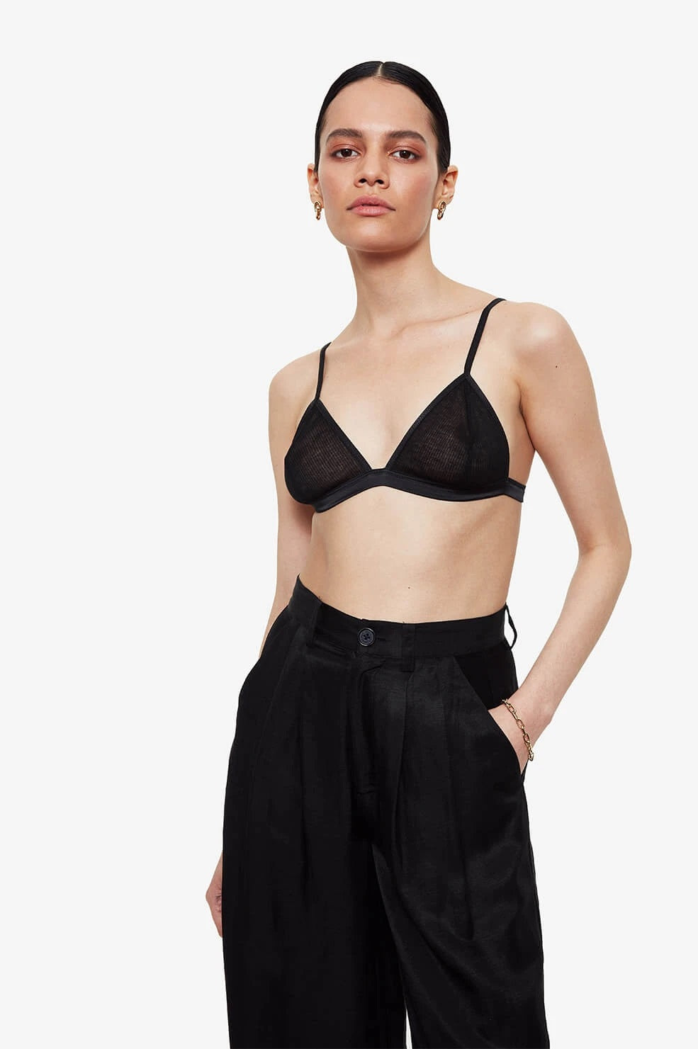 Anine Bing - Alexia Bra in Black Knit