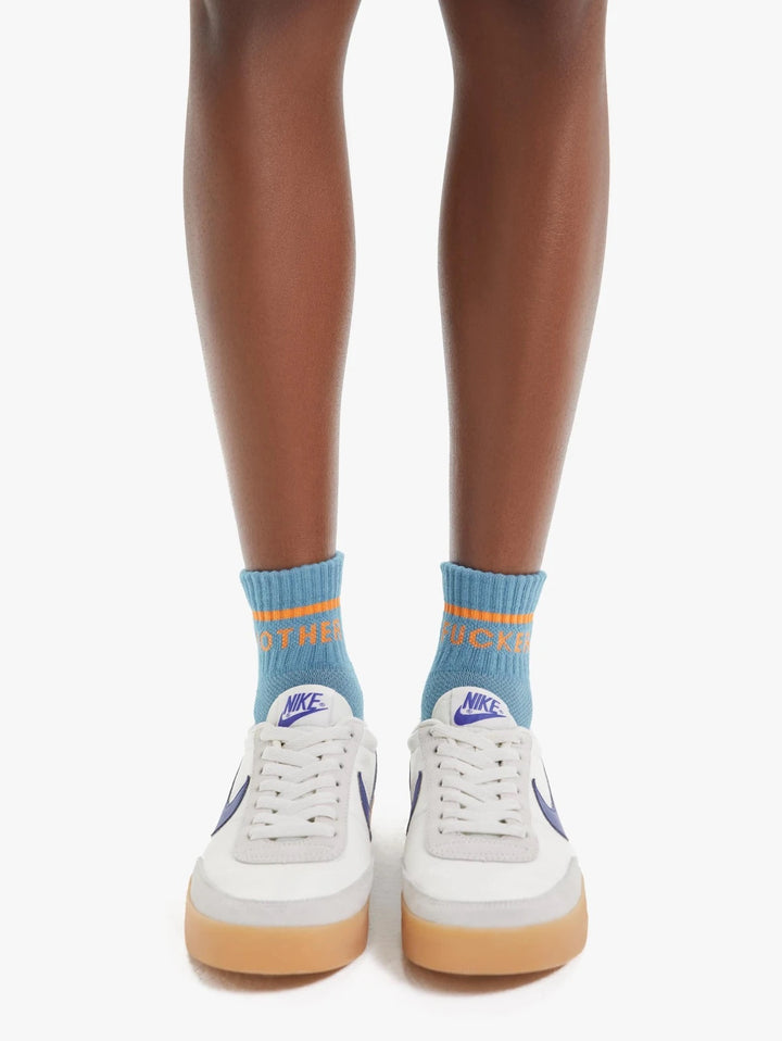 Mother - Baby Steps Ankle Socks in Algiers Blue Mother F**ker
