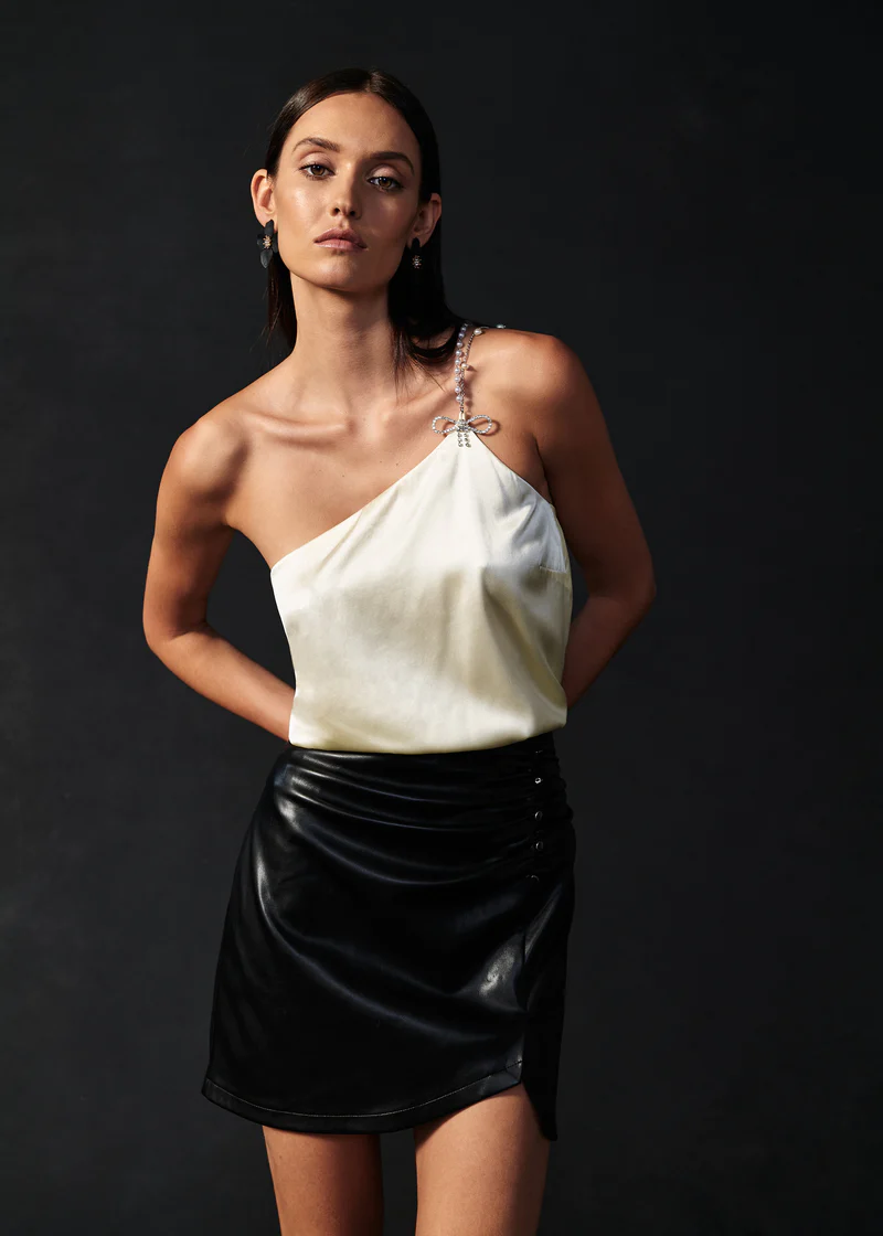 Cami Nyc - Aliah Vegan Leather Skirt In Black