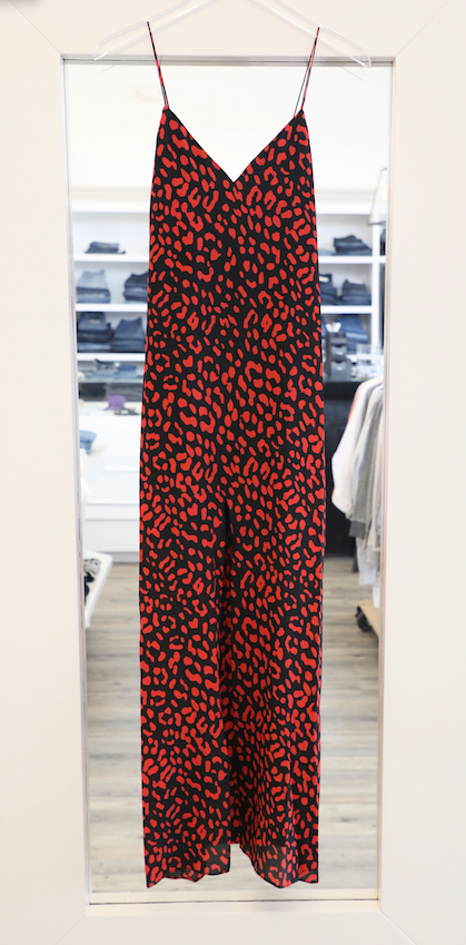 Alice + Olivia - Candice Spaghetti Strap Slip Dress in Leopard Paprika Default