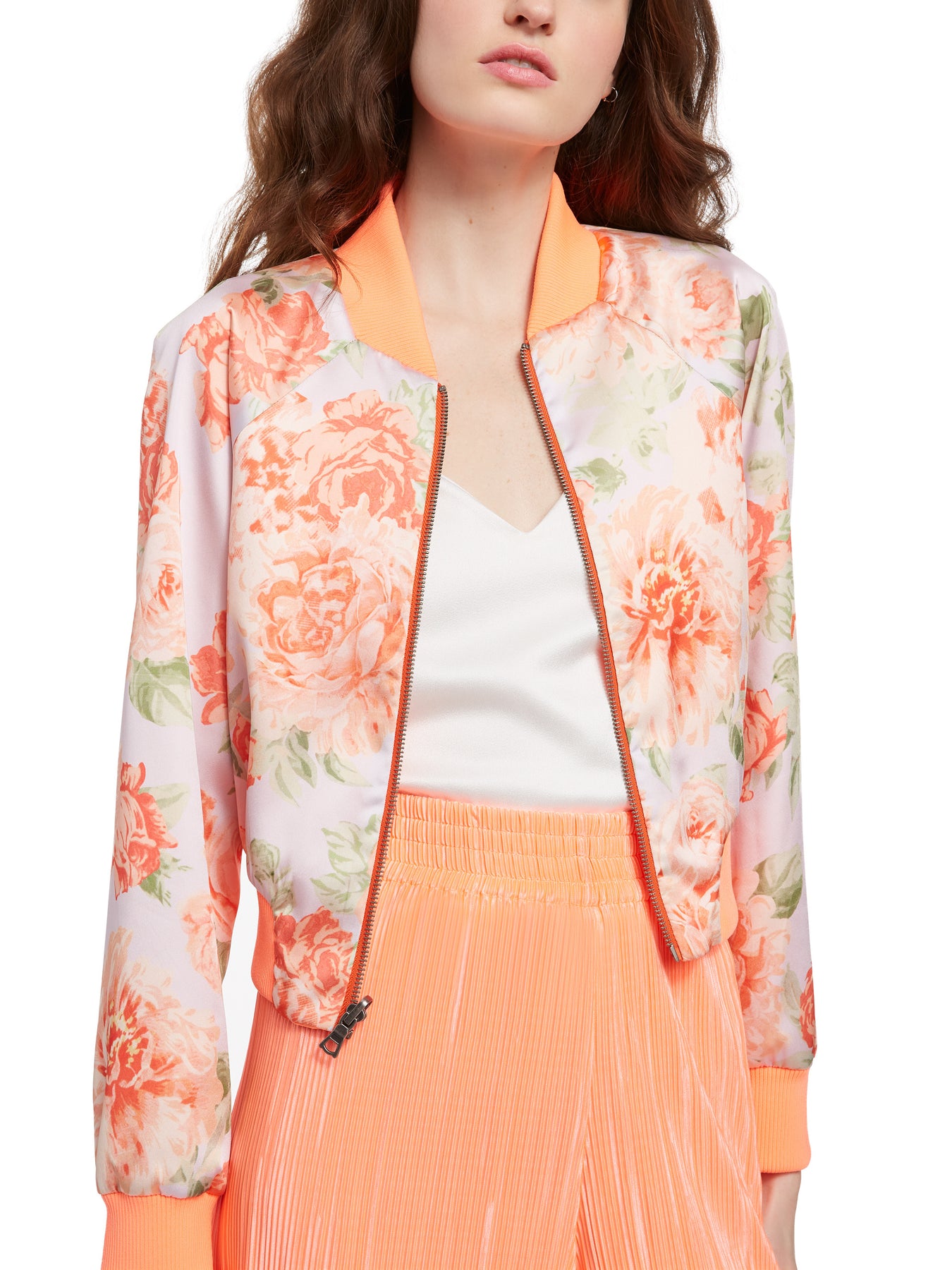ALICE OLIVIA Duke Raglan Sleeve Crop Reversible Bomber in Neon