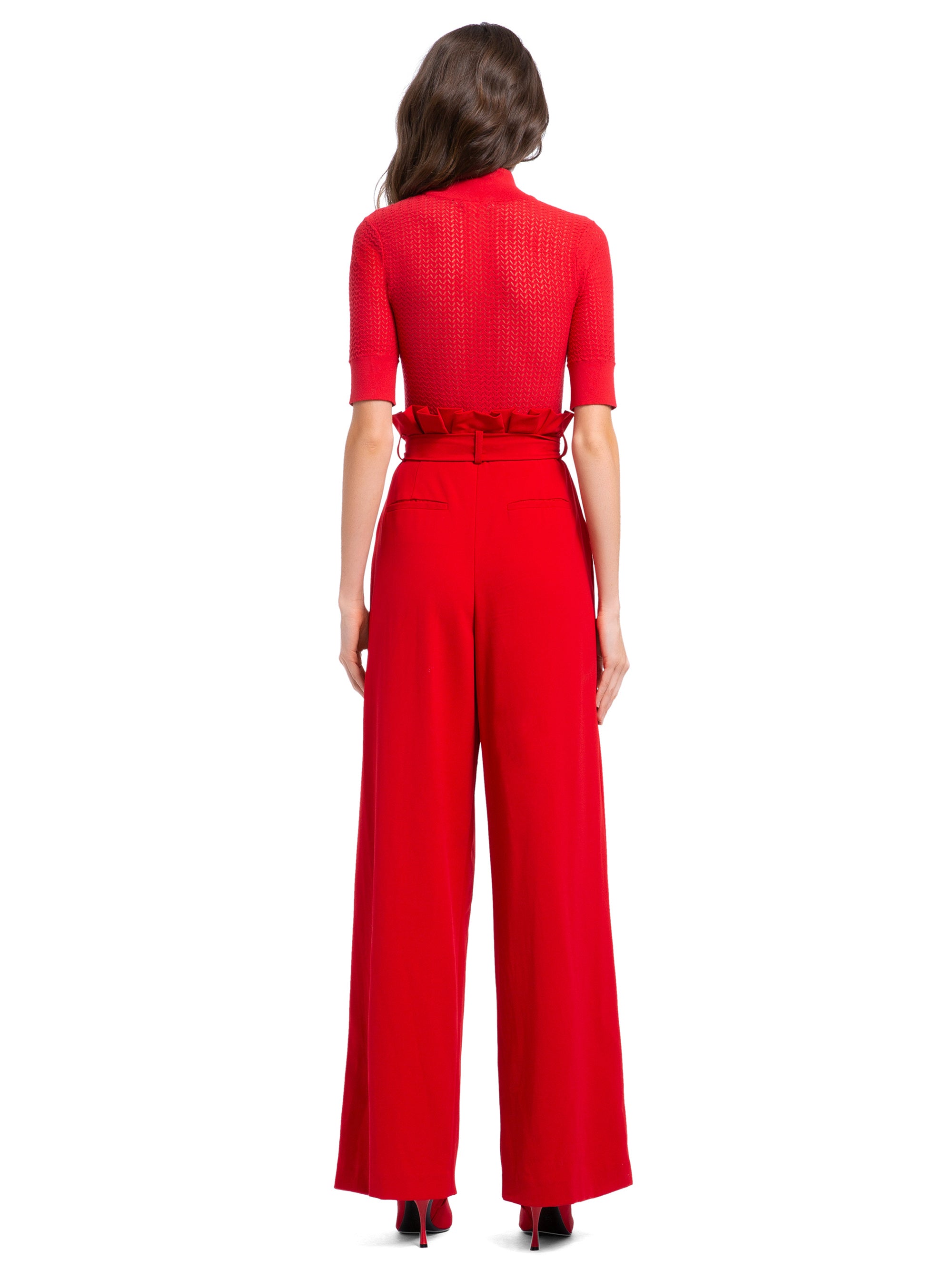 Alice Olivia Farrel Paper Bag Pleated Pants in Cherry Blond Genius