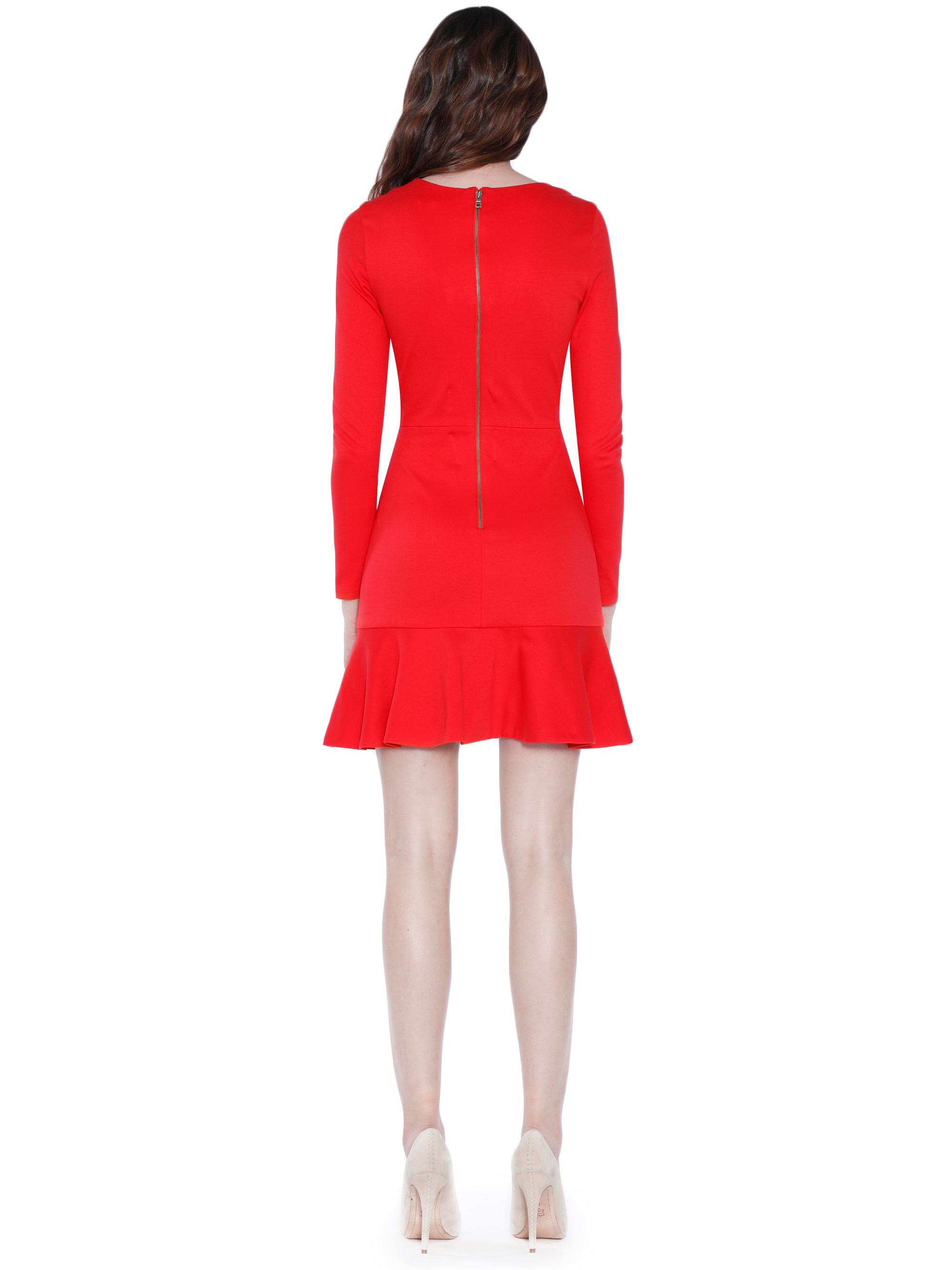 Alice Olivia Francine Vneck Fit and Flare Dress