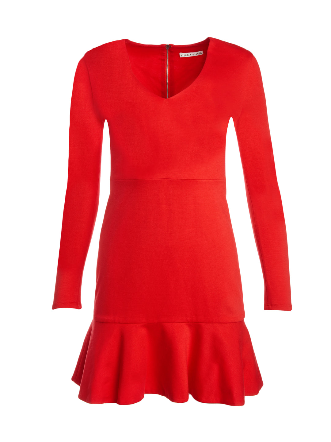Alice + Olivia- Francine Vneck Fit and Flare Dress