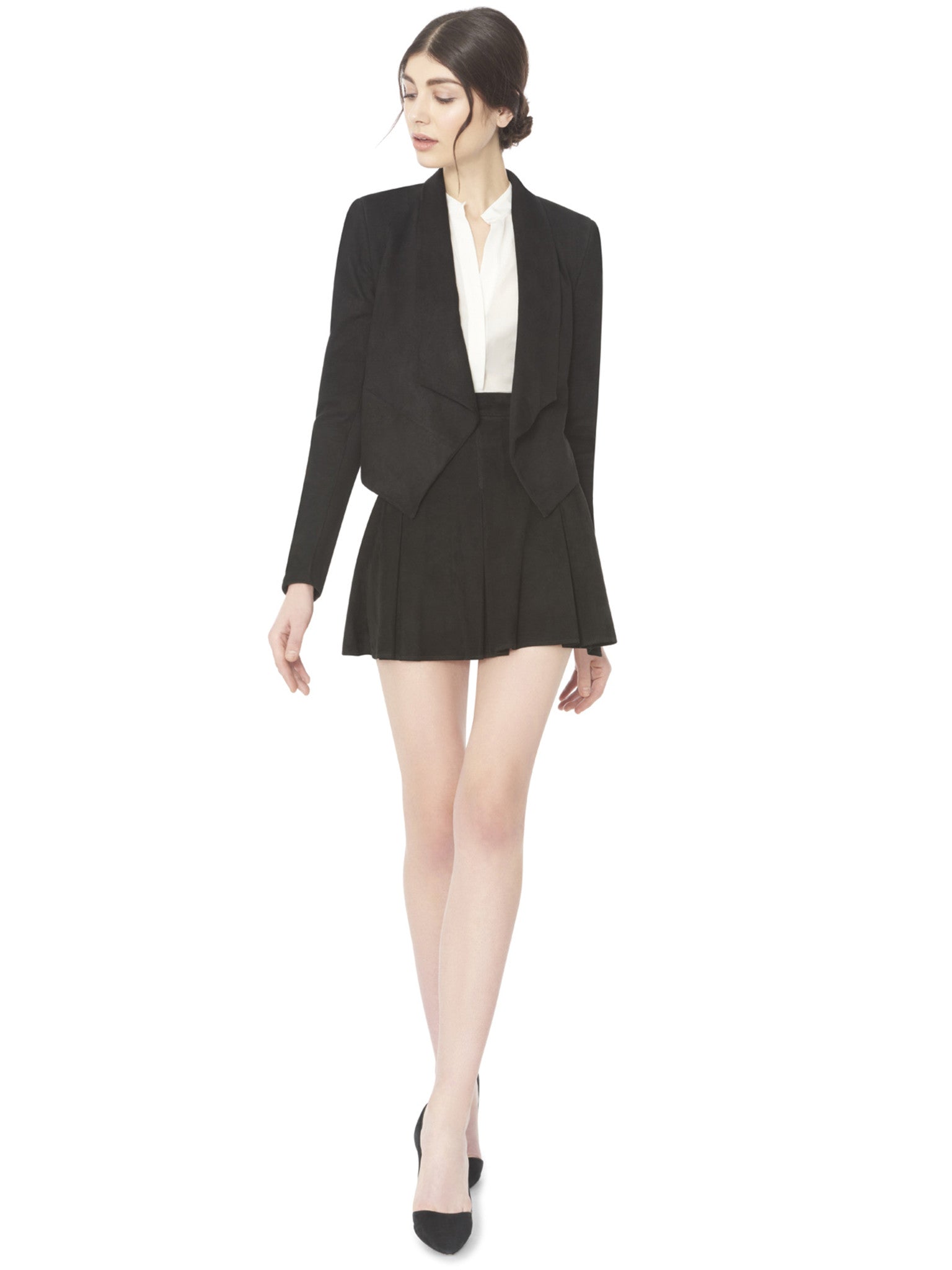 Harvey Suede Open Front Jacket Blond Genius