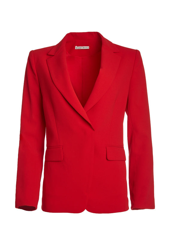 ALICE + OLIVIA - Helena Roll Sleeve Blazer Ruby