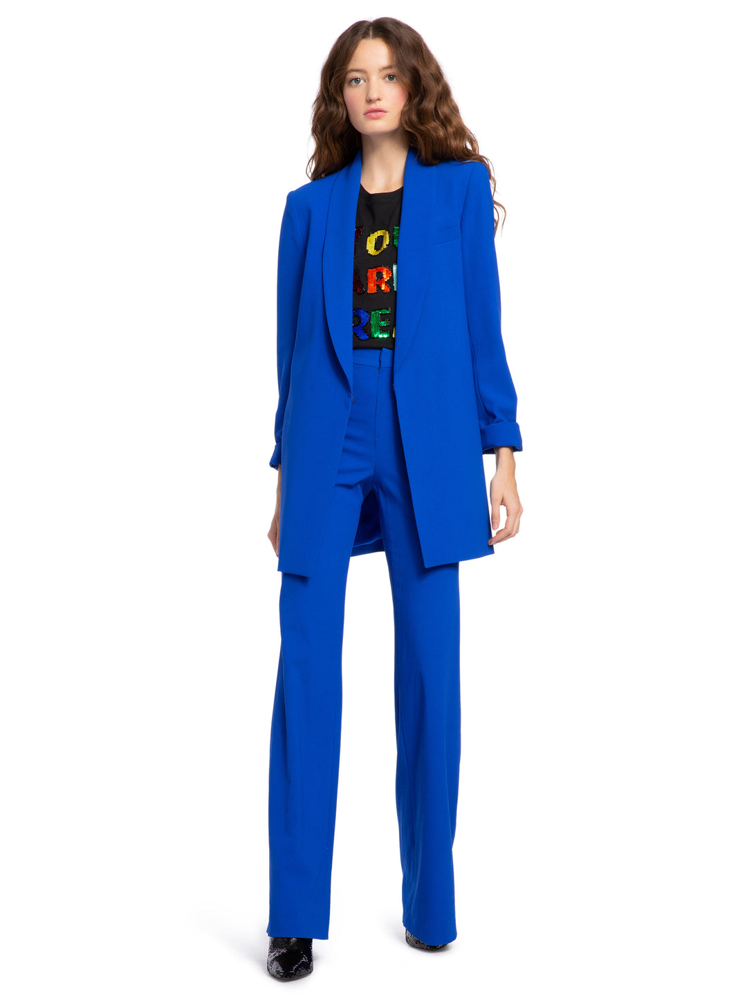 ALICE + OLIVIA - Jace Shawl Collar Overeszd Blazer Cobalt
