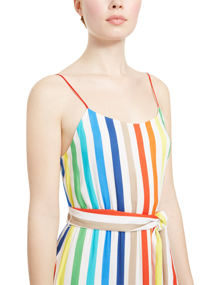 Alice + Olivia - Janan Spaghetti Strap Midi Peasant Dress Rainbow Stripe
