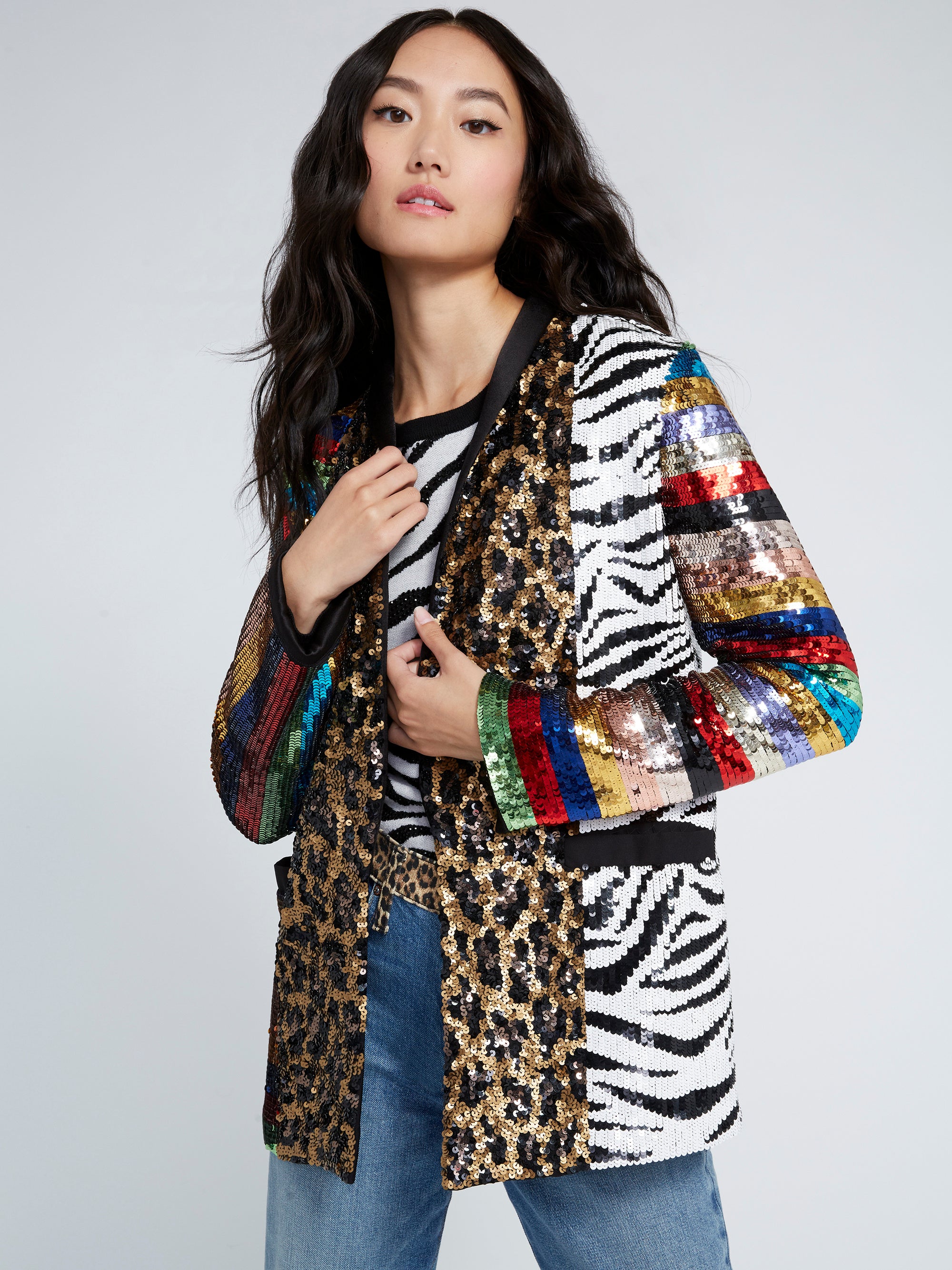Alice and olivia sequin jacket store