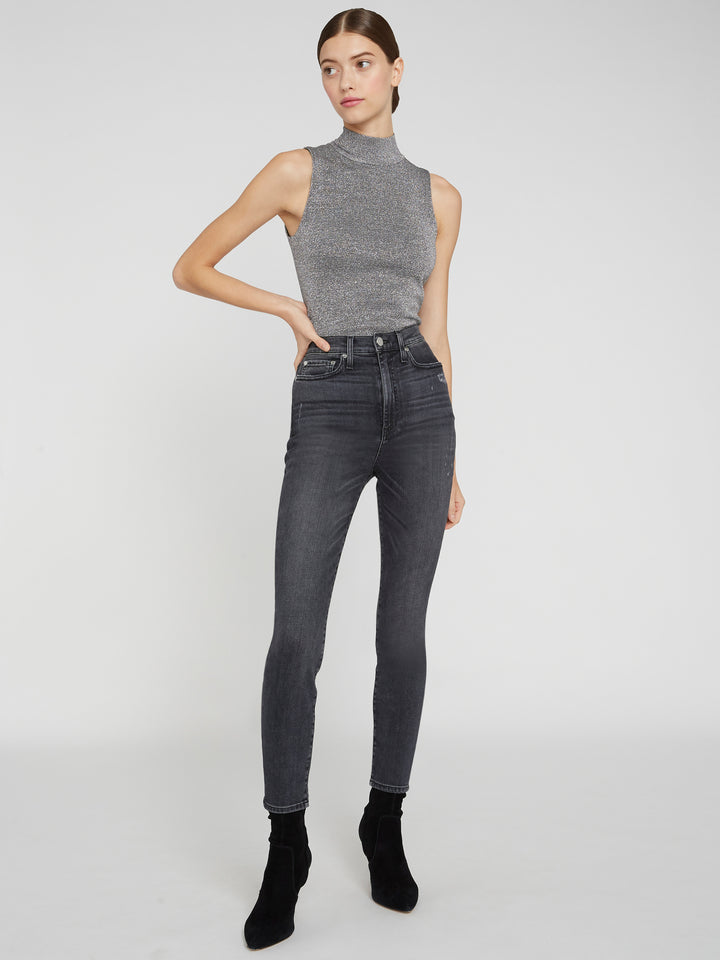 Alice + Olivia - Lanie Sleeveless High Neck Pullover Silver