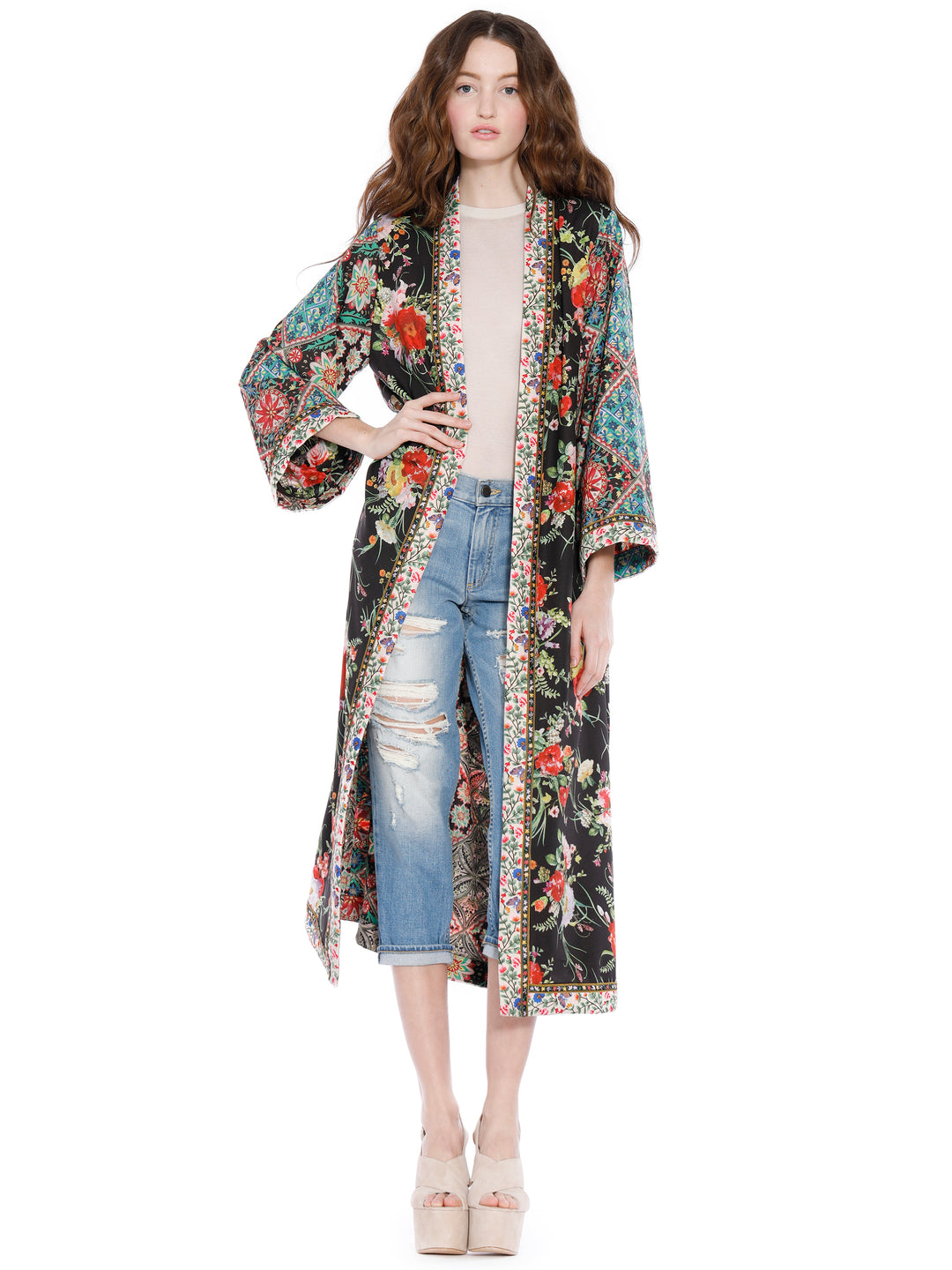 ALICE + OLIVIA - Lynn Side Slit Long Kimono