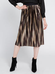 ALICE + OLIVIA- Mikaela Midlength Pleated Skirt Gold Multi