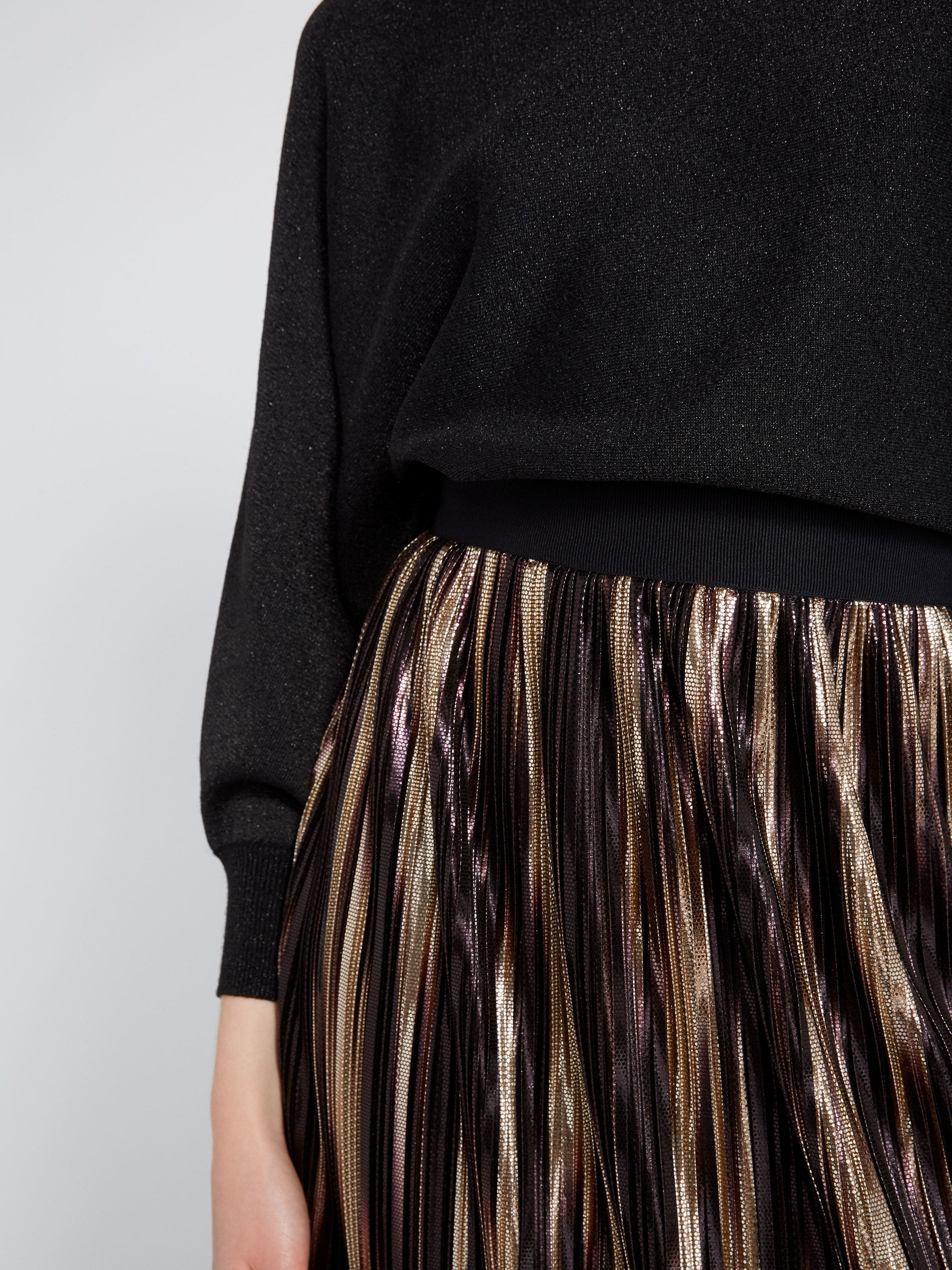 Alice and olivia gold pleated skirt outlet