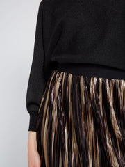 ALICE + OLIVIA- Mikaela Midlength Pleated Skirt Gold Multi
