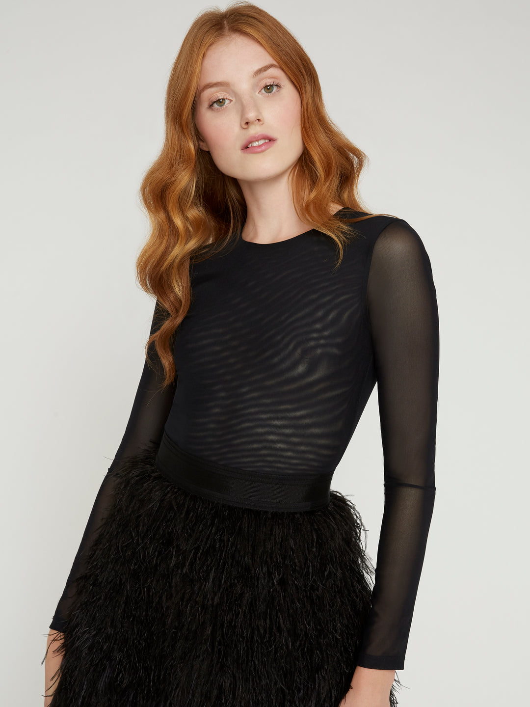 Alice + Olivia - Nara Fitted Long Sleeve Bodysuit Black