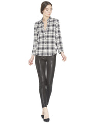 Alice + Olivia Piper Button Down Cream/Black at Blond Genius - 1