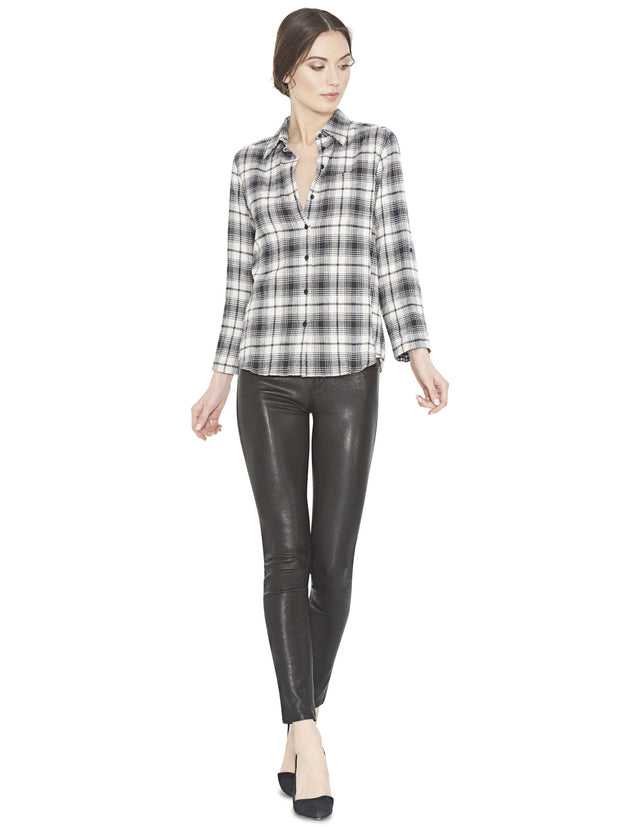 Alice + Olivia Piper Button Down Cream/Black at Blond Genius - 1