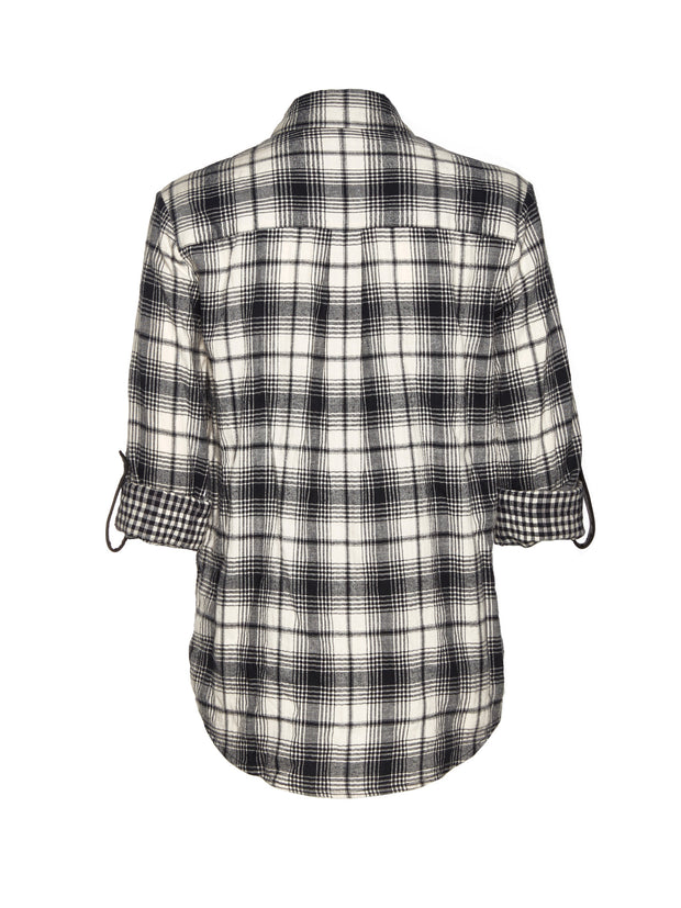 Alice + Olivia Piper Button Down Cream/Black at Blond Genius - 3