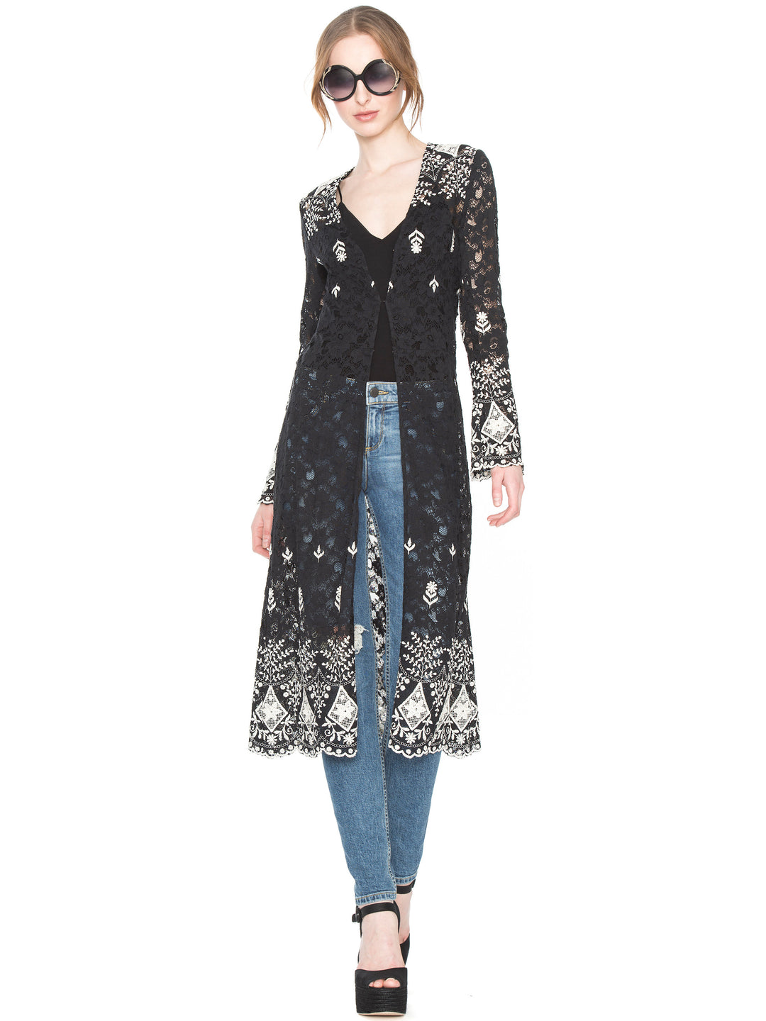 Alice + Olivia - Stara V Neck Midi Kaftan
