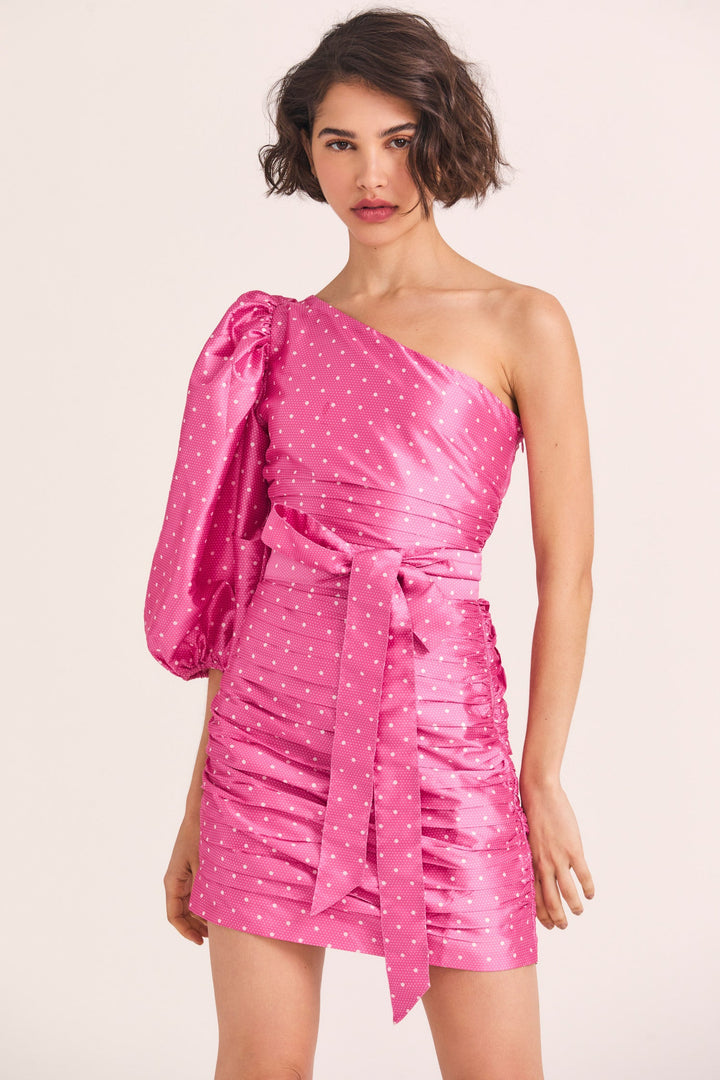 Love Shack Fancy - Altie Dress in Hot Pink Cherry