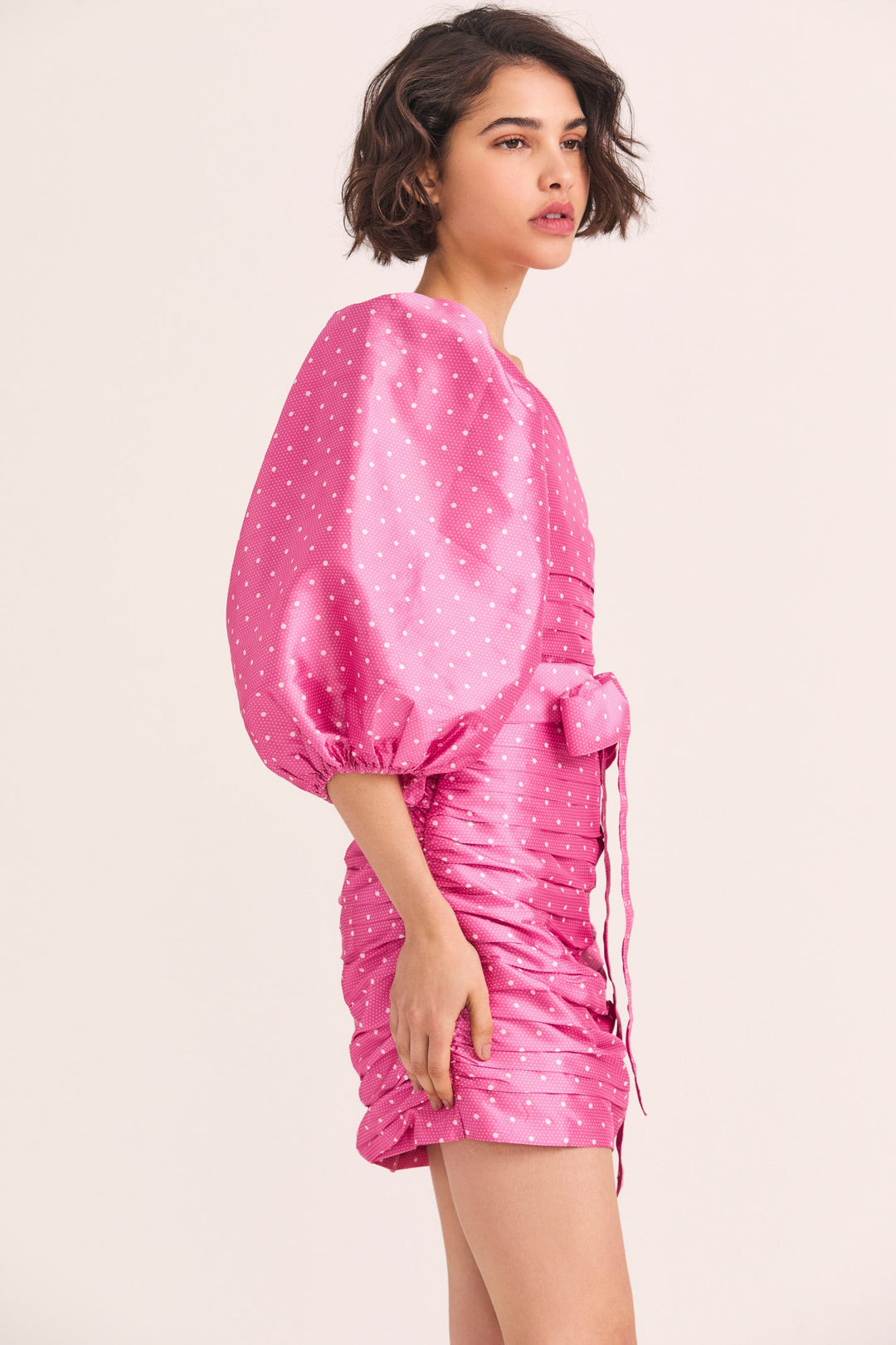 Love Shack Fancy - Altie Dress in Hot Pink Cherry