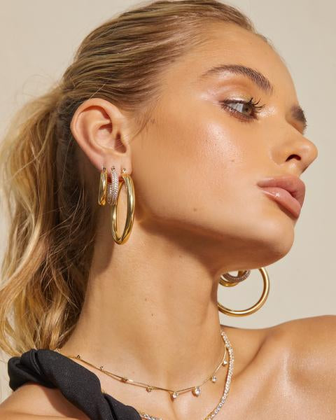 LUV AJ - Amalfi Tube Hoops in Gold