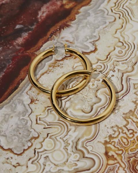 LUV AJ - Amalfi Tube Hoops in Gold