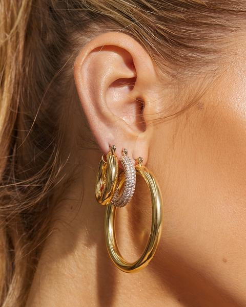 LUV AJ - Amalfi Tube Hoops in Gold