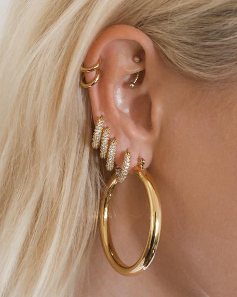 LUV AJ - Amalfi Tube Hoops in Gold