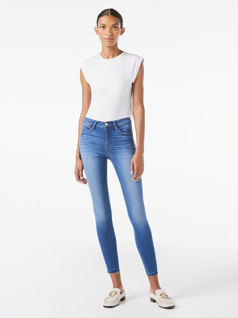 Frame - Le High Skinny Raw Edge in Ambrose