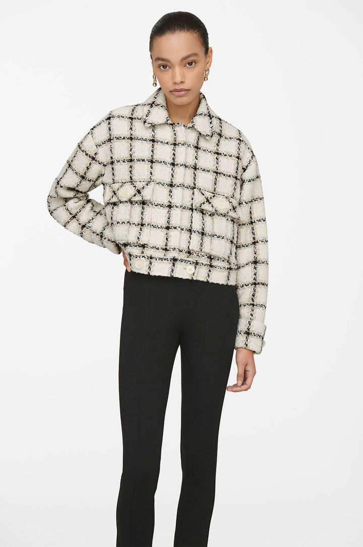 Anine Bing - Adriana Jacket in Beige Plaid Jacket