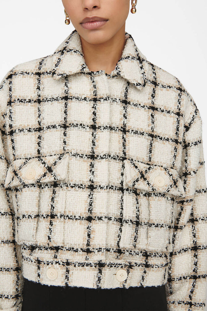 Anine Bing - Adriana Jacket in Beige Plaid Jacket