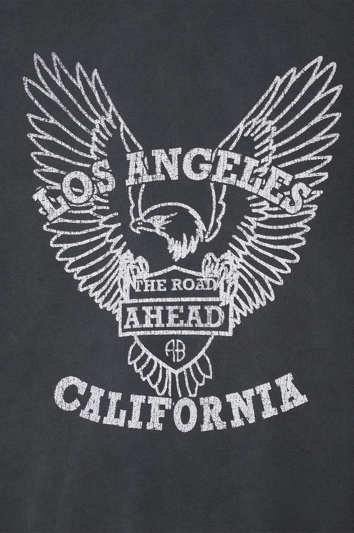 Anine Bing - Alec Hoodie White Eagle in Washed Black Sweatshirts