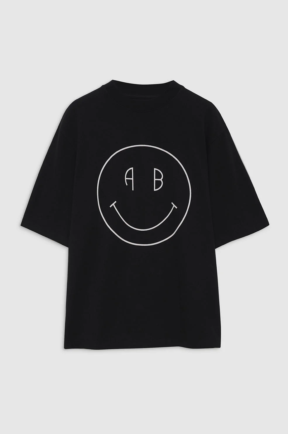 Anine Bing - Avi Smiley Tee in Vintage Black