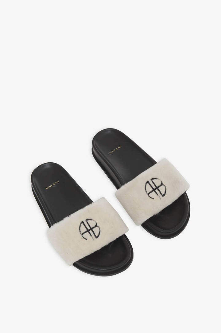 Anine Bing - Britt Slides in Cream Shoes