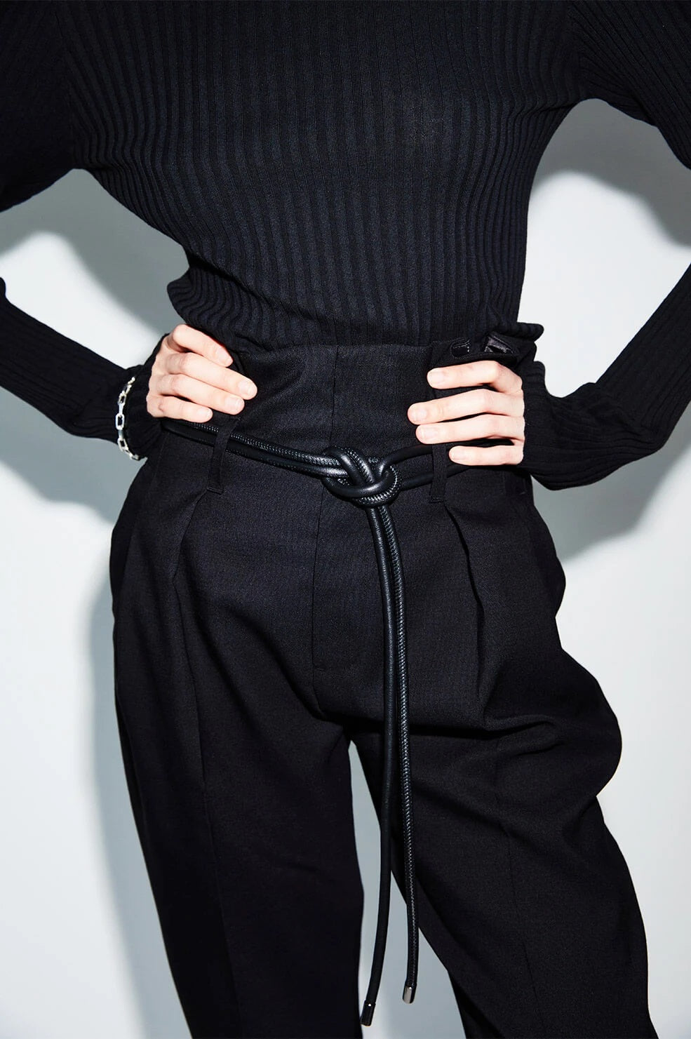 Anine Bing - Gaby Belt in Black Leather