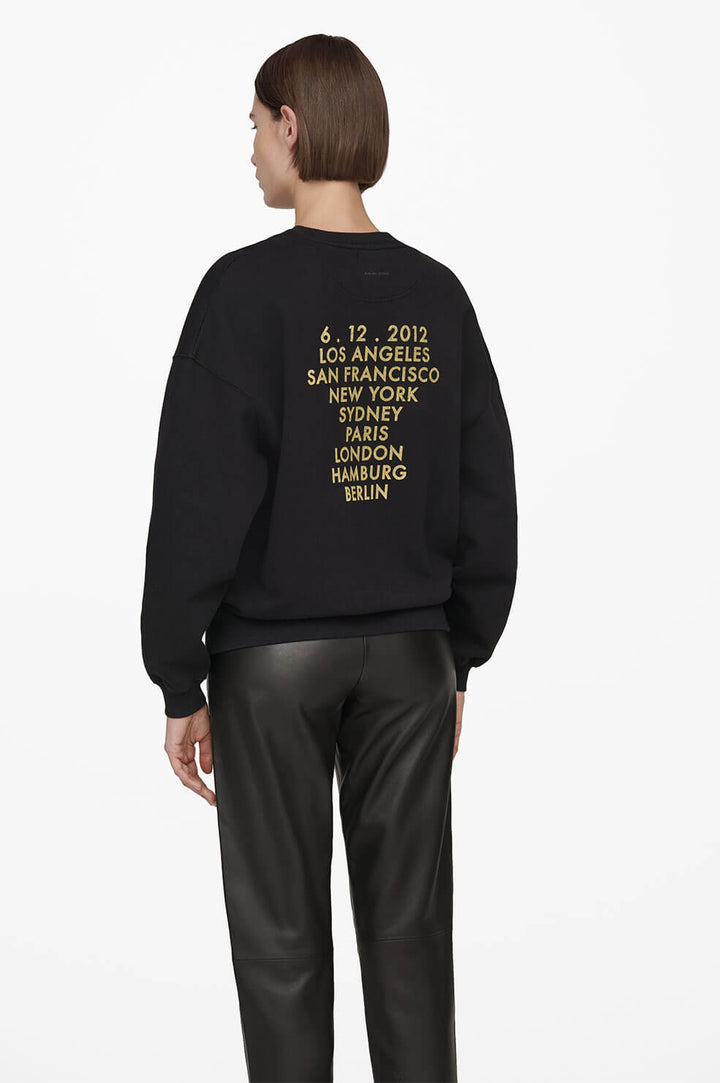 Anine Bing - Kenny Sweatshirt Gold Wings in Black Clothing - Sweatshirts