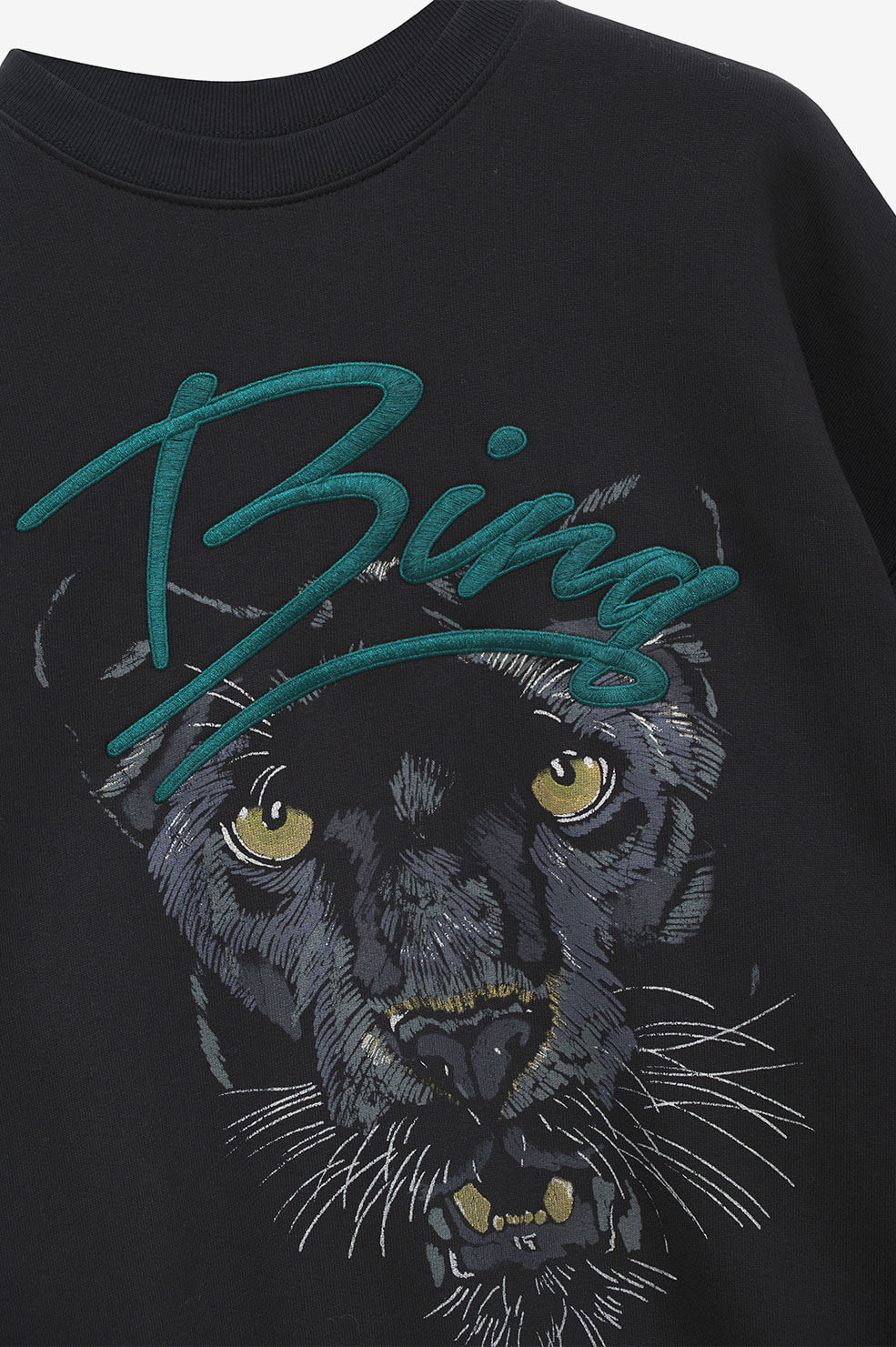 Anine Bing - Kenny Sweatshirt Panther in Vintage Black Clothing - Sweatshirts