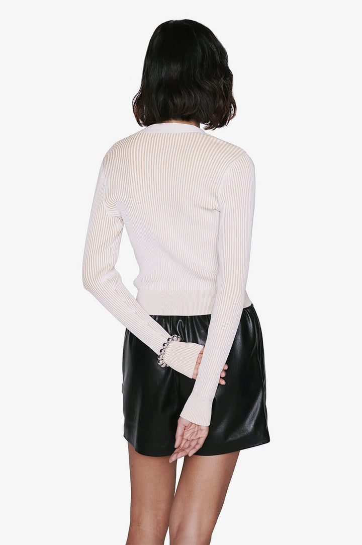 Anine Bing - Layla Cardigan in Ivory and Camel Cardigans
