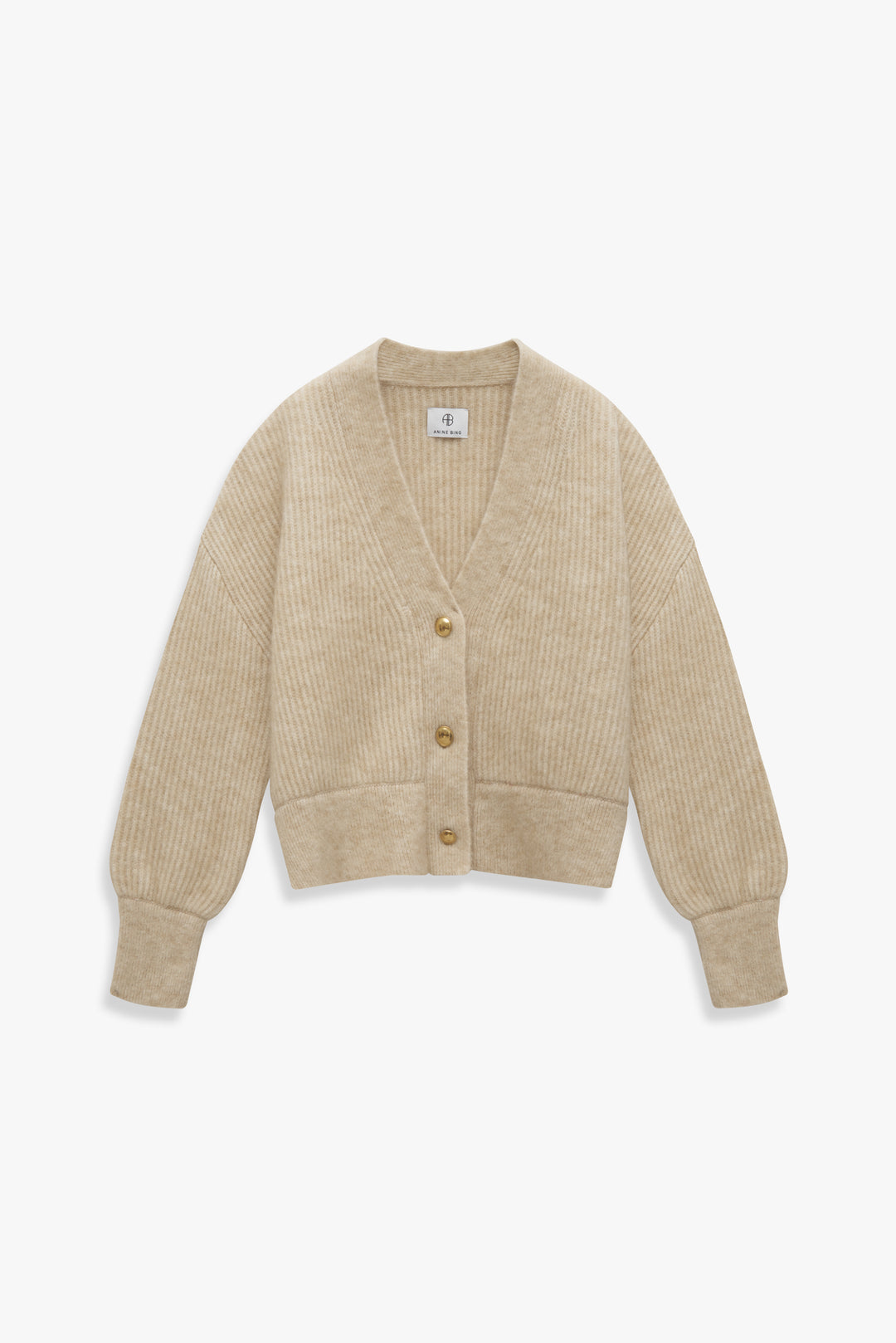 Anine Bing - Maxwell Cardigan in Oat Clothing - Sweaters