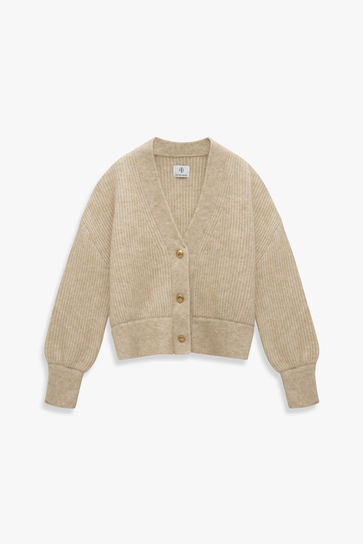 Anine Bing - Maxwell Cardigan in Oat Clothing - Sweaters