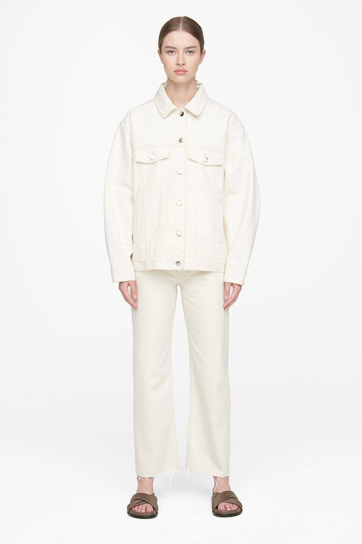 Anine Bing - Rory Denim Jacket in Ecru White Jacket