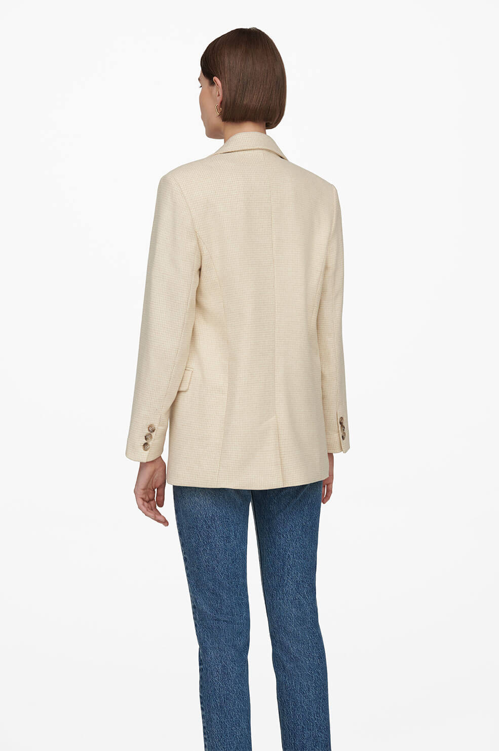 Anine Bing - Sonora Blazer in Buttercream Houndstooth Jacket