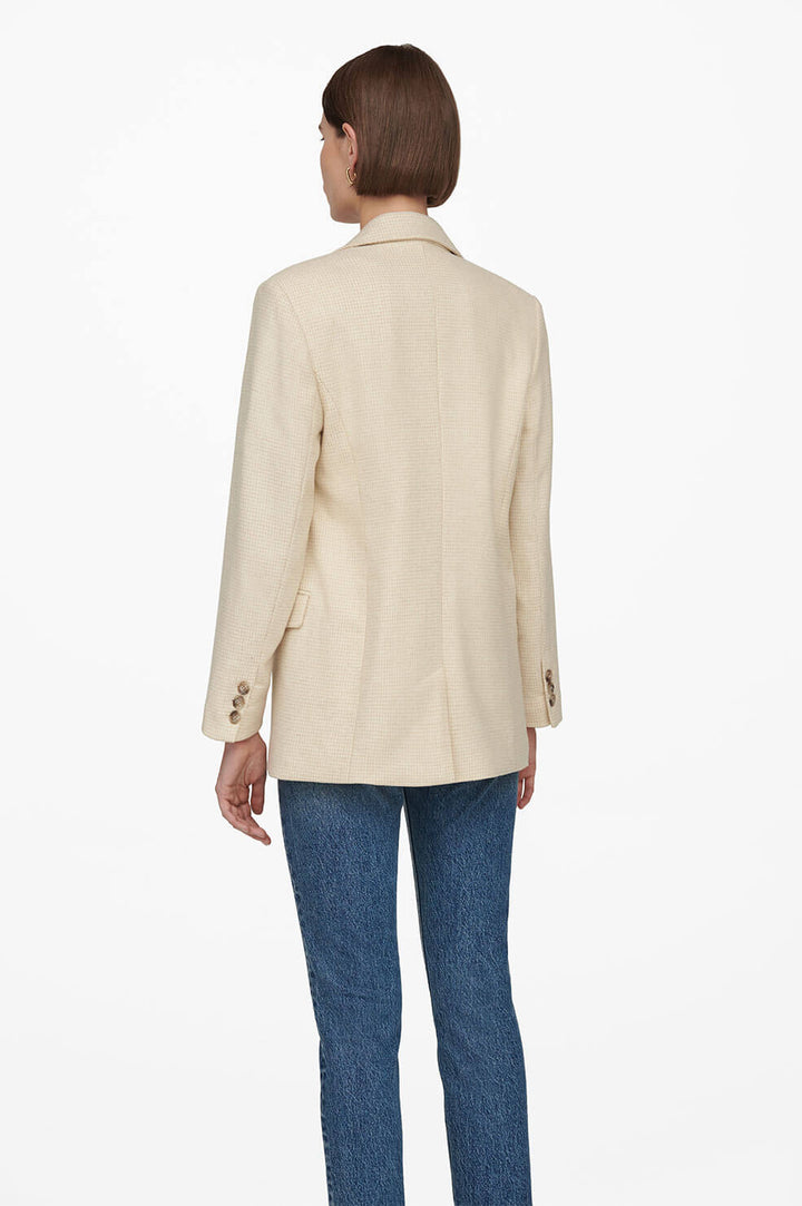 Anine Bing - Sonora Blazer in Buttercream Houndstooth Jacket
