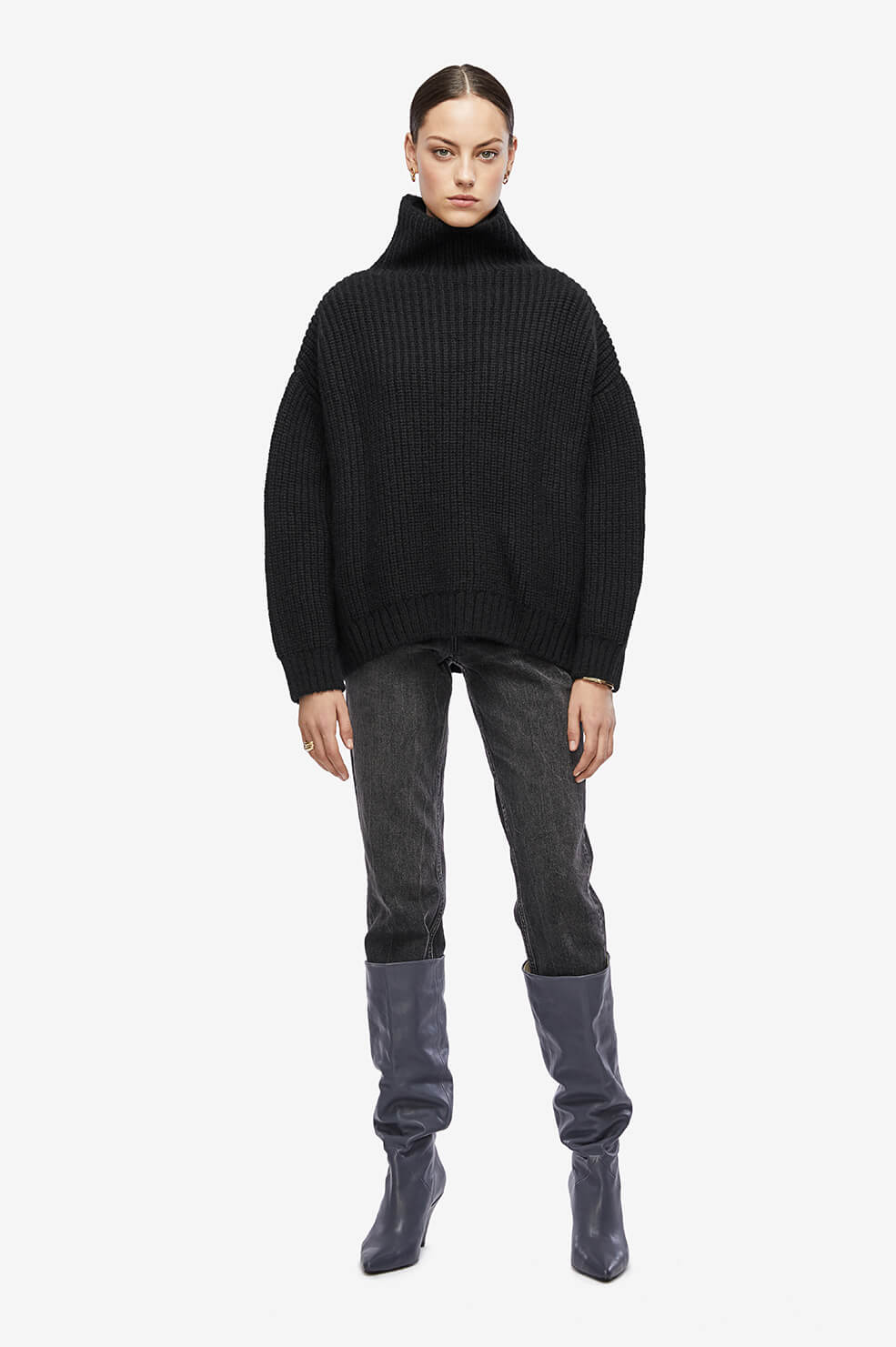 Anine Bing - Sydney Sweater in Black Clothing - Sweaters