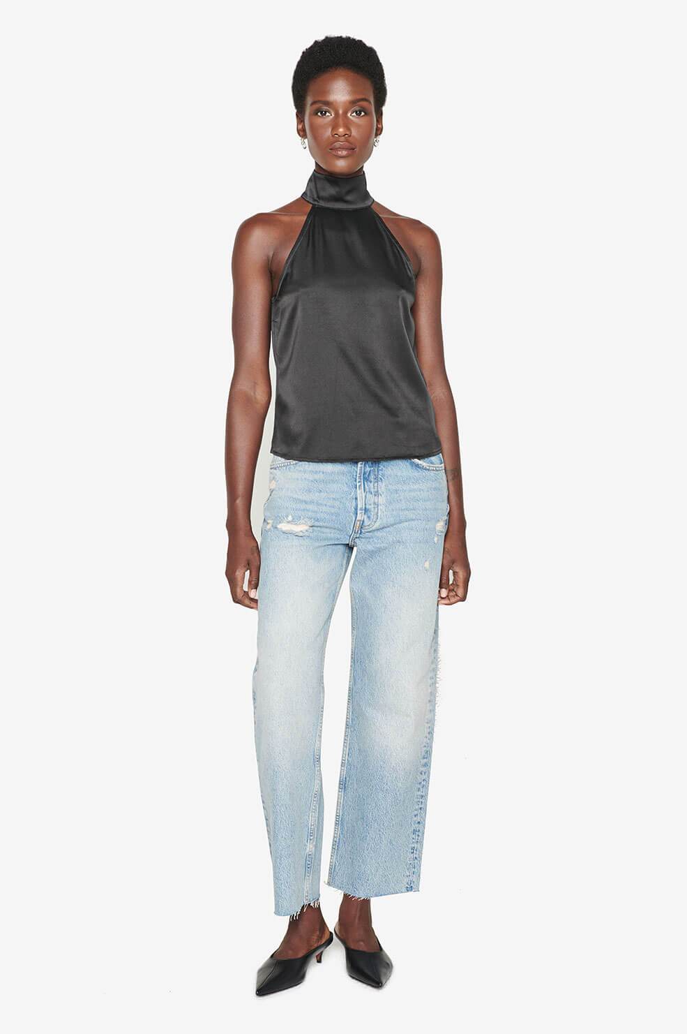 Anine Bing - Sylvia Top in Black Tops
